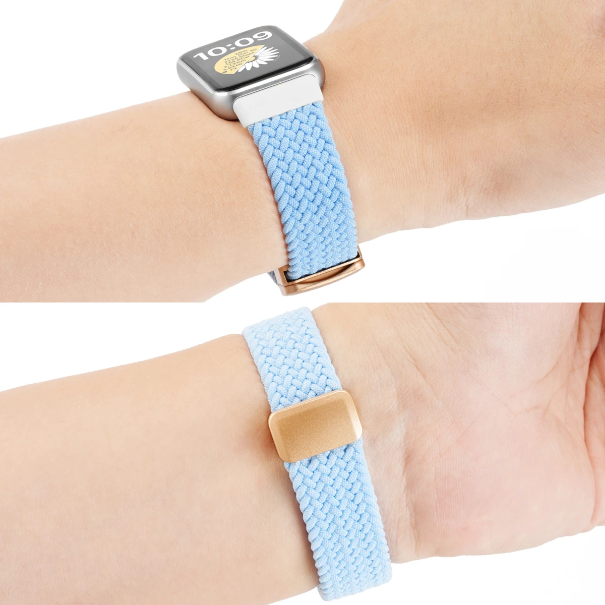 Braided Nylon Strap with Magnetic Buckle - Adjustable and Comfortable Watchband