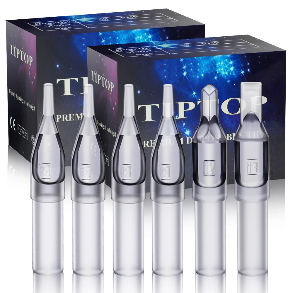 Disposable Tattoo Tips RT DT FT Size Plastic Grey Tattoo Tips Nozzle Tube Machine Needles Supply 100PCS