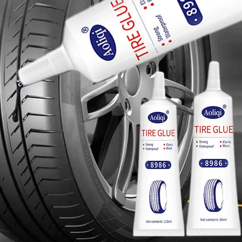 60/110ml Tire Repair Glue Liquid Strong Car Rubber Repair Tire Glues Rubber Wear-resistant Rainproof Tire Puncture Repair Glue