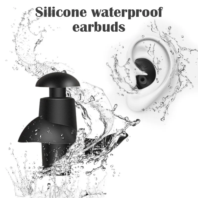 Sleek-Silicone Spiral Earplugs for Sleep Soundproofing, Professional Anti-Noise Swimming, Water-Proof Earplugs