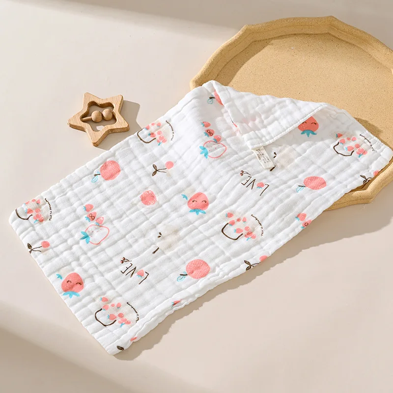 25 * 48cm Six-Layer Pure Cotton Small Tower Baby Gauze Face Cloth High Density Seersucker Children Towel Bath Towel Saliva