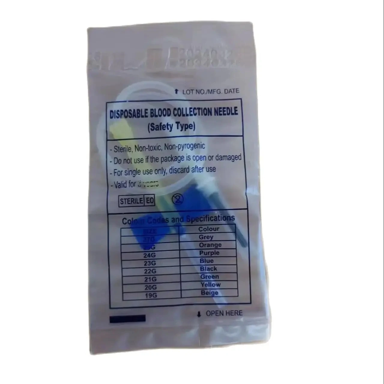 Disposable Safety style blood collection Needle with double wing Sterile Scalp Vein Set dog cat medical Disposable Blood Collection Needle