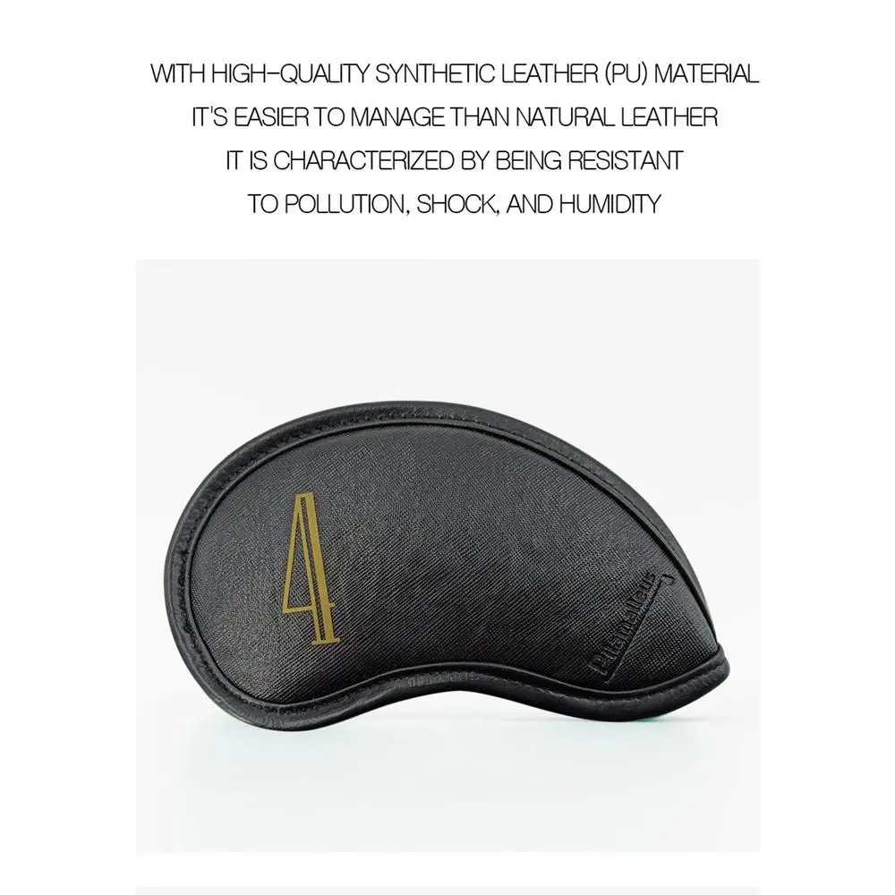 Golf Iron Covers 10pcs Iron Head Covers PU Leather Club Covers Head Covers Waterproof Iron Headcover Wedge Golf Iron Cover For