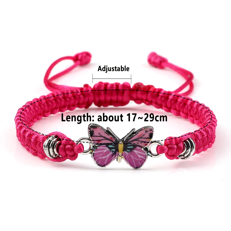 XIAQUJ Hand Woven Butterfly Pendant Bracelet Adjustable New Year Red Rope  Bracelet Bracelet with Red Rope Butterfly Pendant Bracelets G