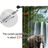 2pcs, spring summer Curtains Rainforest Adventure Wind Semi-Sheer Curtains Polyester Woven Decorations Outdoor for Bedroom, 5