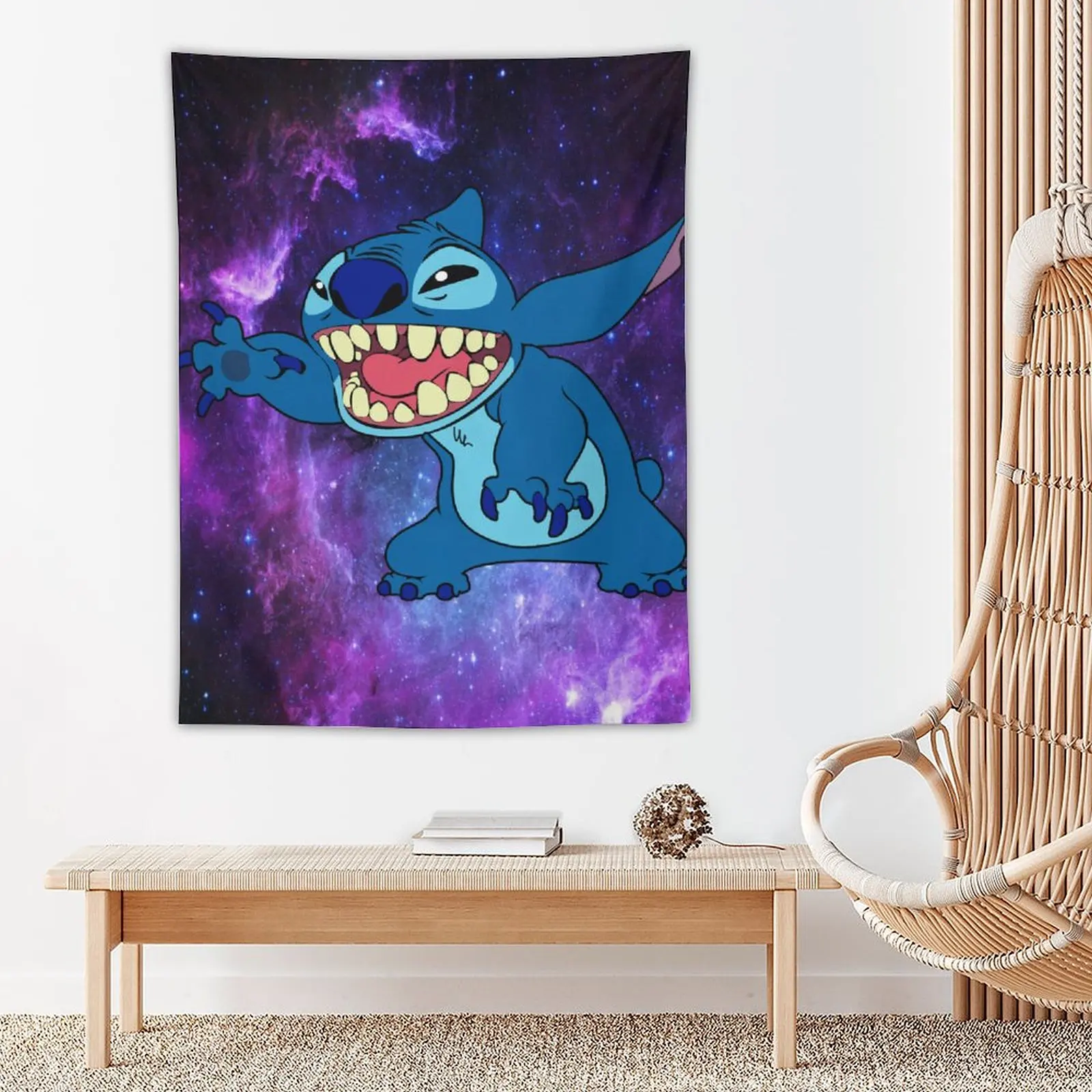 

Funny Stitch Anime Tapestries Children's Room Wall Hangings Photo Backgrounds Home Bedroom Art Decorations Multiple Sizes