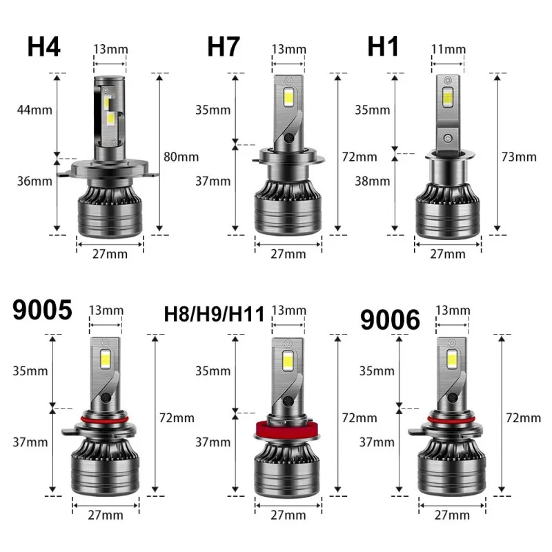 LED ڵ Ʈ ,  LED Ʈ ҽ, H1 H3 H4 H7 H8 H9 H11 H13 9004 9005 9006, 72W, 6000K