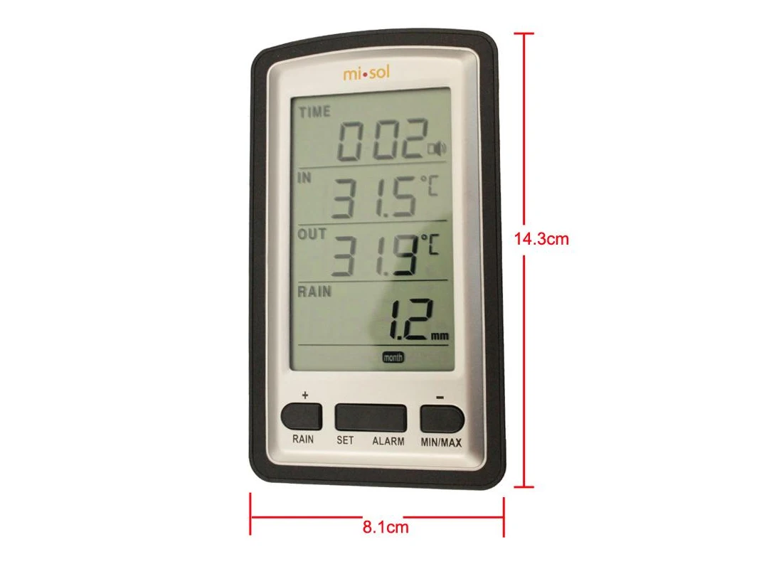 misol wireless rain meter rain gauge w/ thermometer, temperature recorder, Weather Station for indoor/outdoor temperature