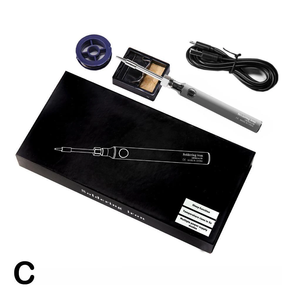 

5v Soldering Iron Kit Portable USB 5V 8W Electric Powered Soldering Iron Pen +Tip Kit 330-450°C Aluminum Alloy Soldering Iron Ti