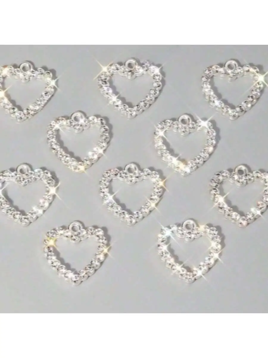 10개 DIY 풀 다이아몬드 복숭아 하트 펜던트 액세서리