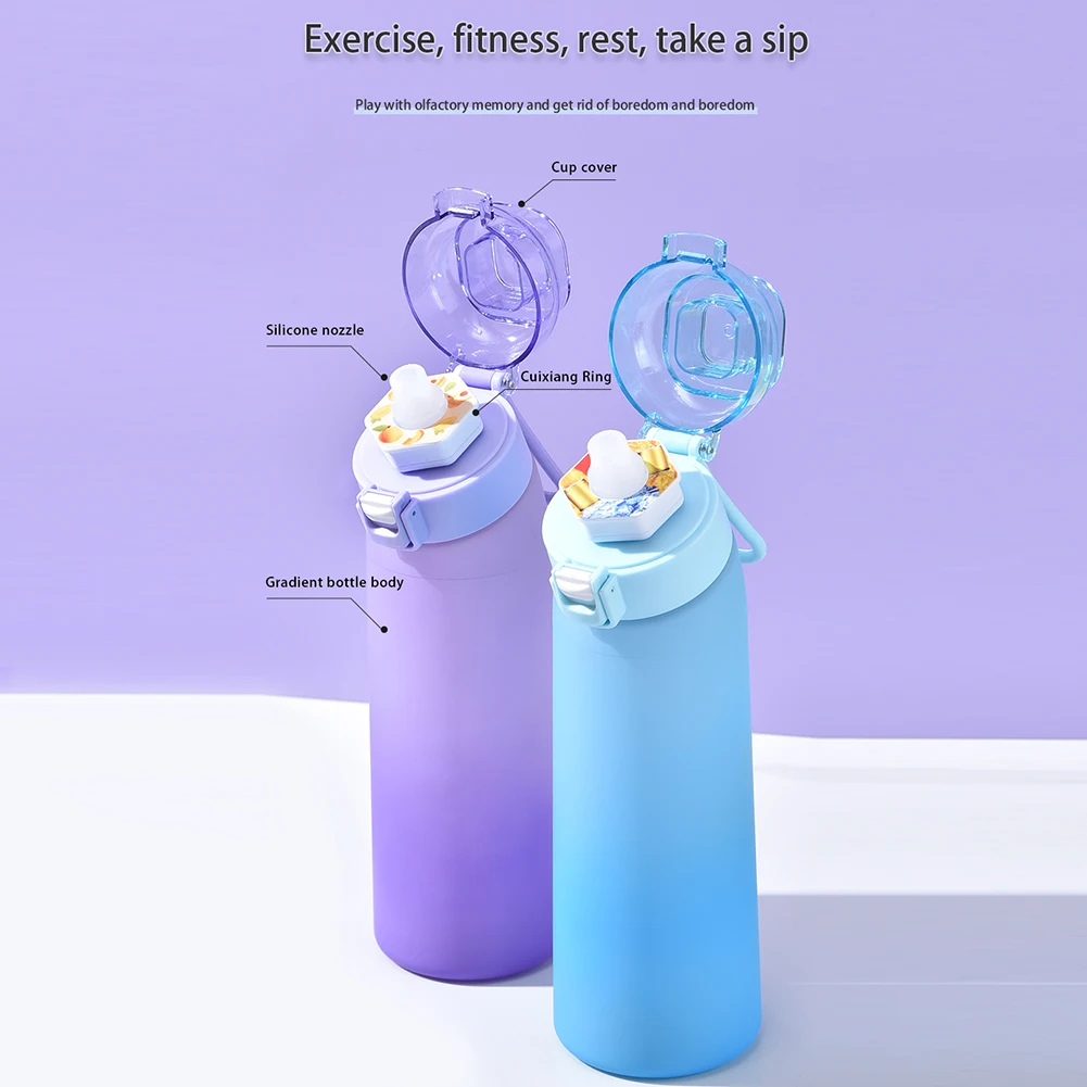 650ML Scent Flavored Water Bottle Leak-Proof with 7 Flavor Pods Portable for Travel Climbing Hiking sports water bottle water bottle flavor pods portable water bottle portable water jug
