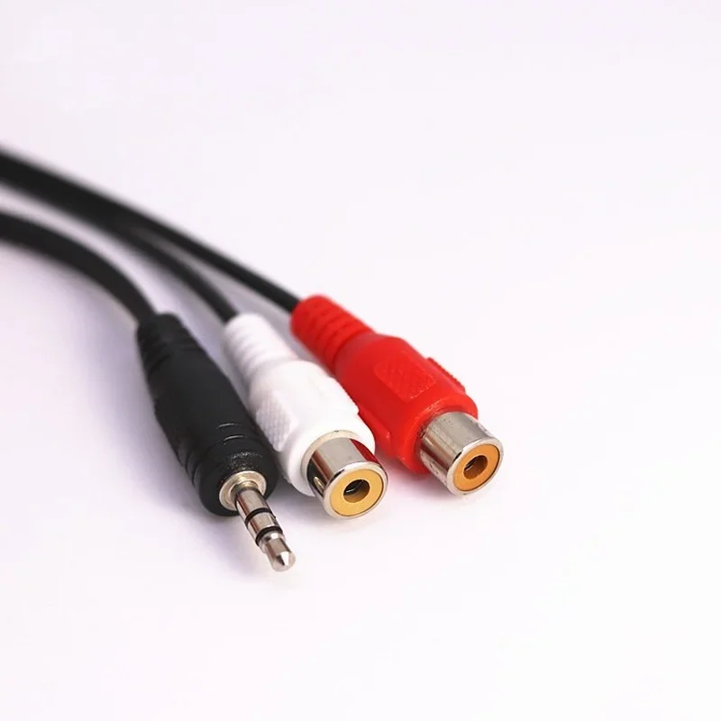 High Quality Copper 3.5mm Male Jack 3.5 Mm Aux Auxiliary Cable Cord To AV 2 RCA Female Stereo Music Audio Cable 2