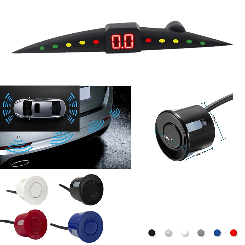 ParkingSensorKitLCDDisplayBeepReverseBackupRadarMonitorSystem