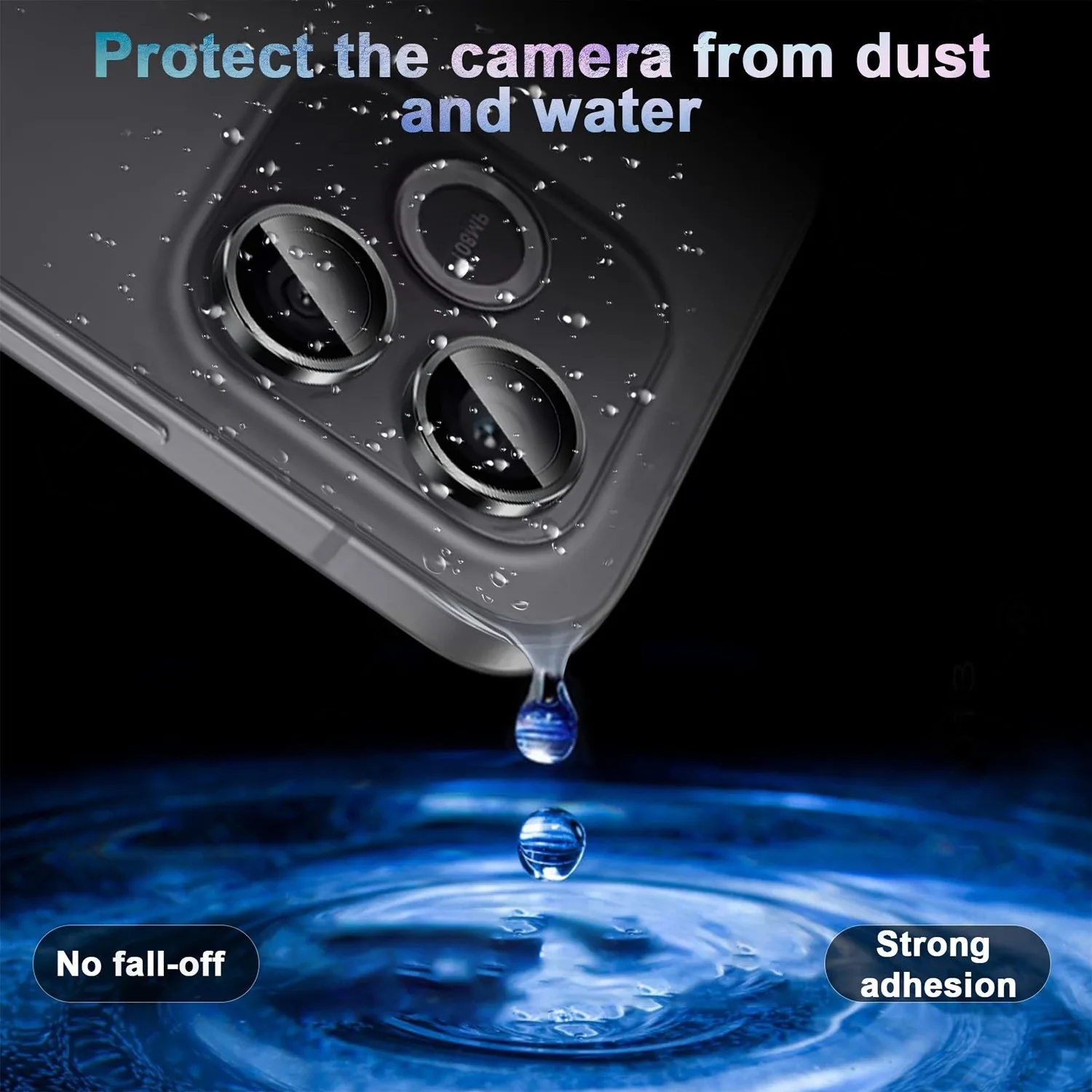Gradient Camera Lens Protector Glass Set with Metal Ring - Full Cover Lens Protection