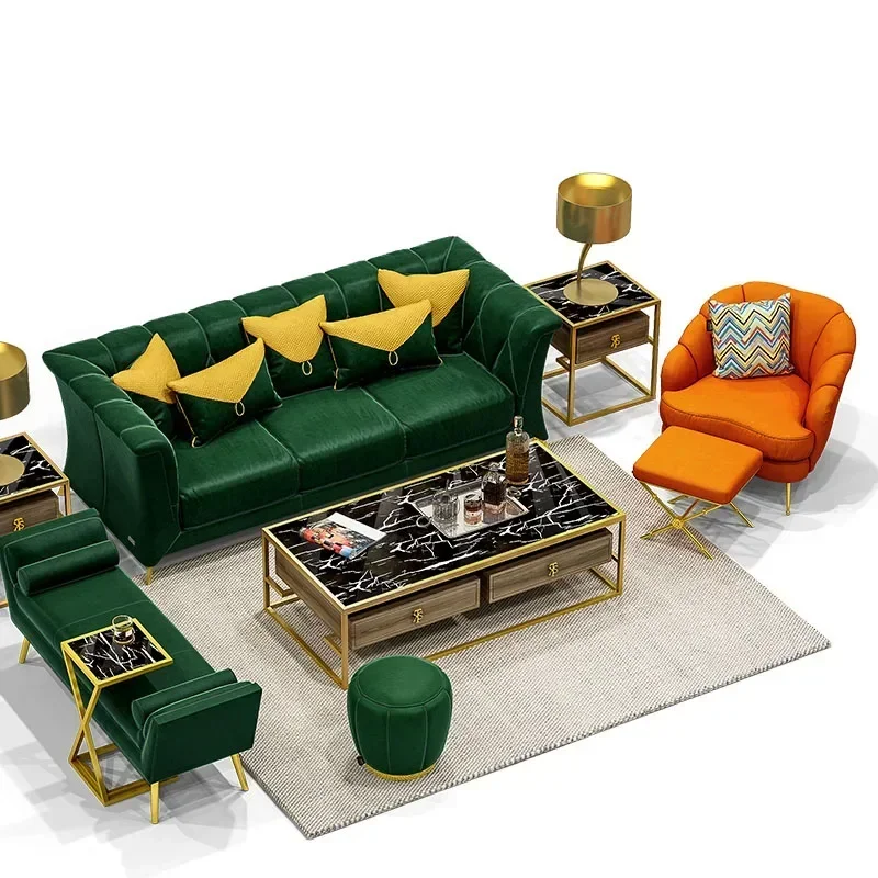 For Modern Light Luxury Single Small Sofa Designer Creative Flower Petal Tiger Velvet Cloth Lounge Chair