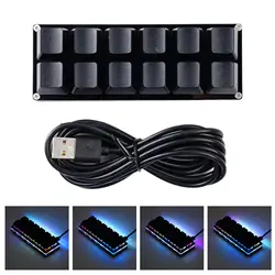 Compact USB Custom Mechanical Keyboard with Programmable Macro Keypad for Gaming and Productivity (12 Keys Black)