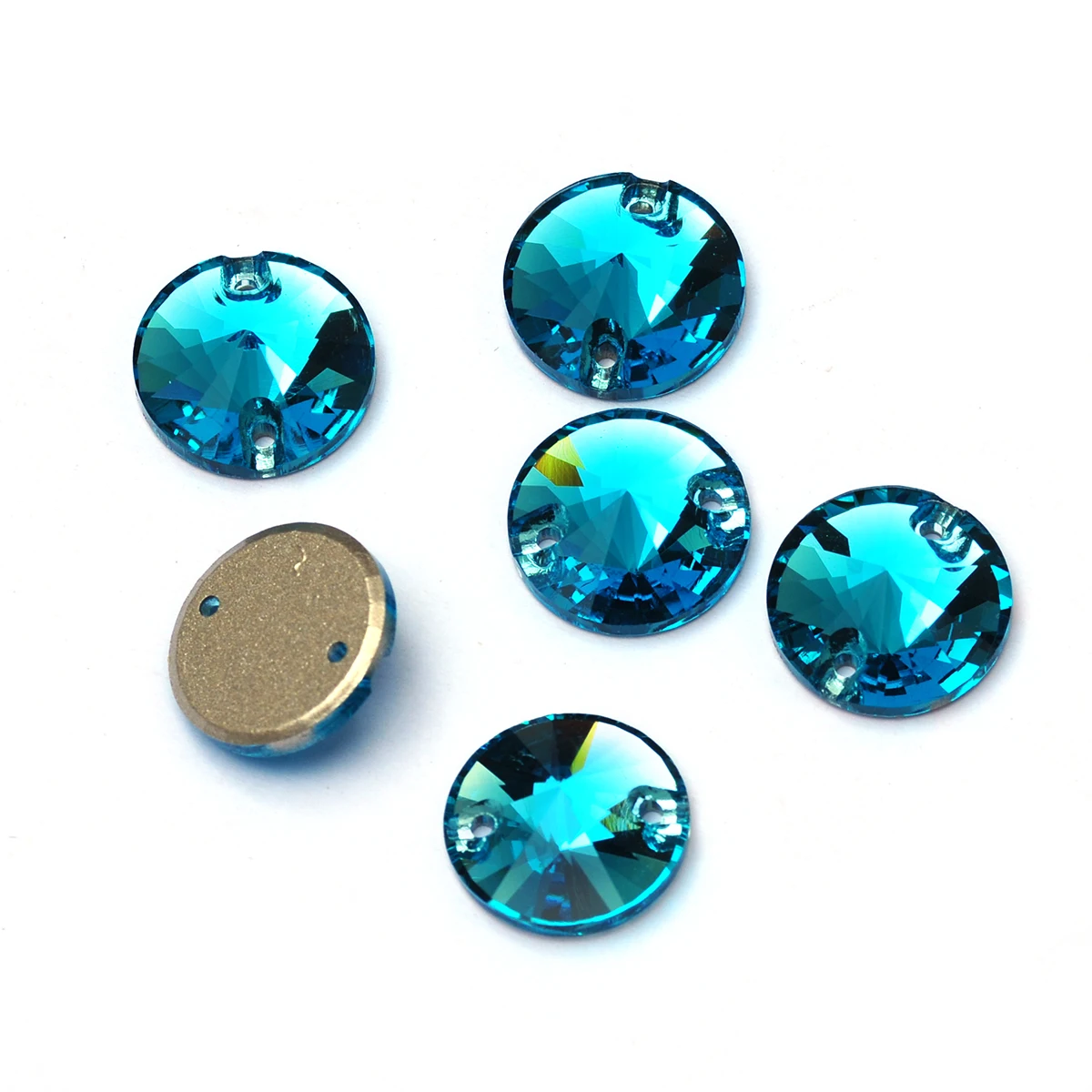 PUBRILE Aquamarin Glas Nähen Strasssteine Flatback Strass DIY Handarbeiten Dekorationen Nähen auf Kristallsteine für Taschen Kleidung – Detail 3