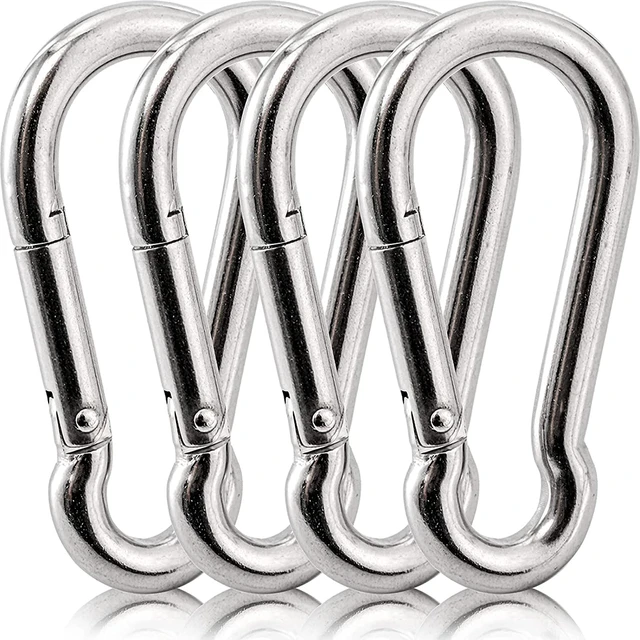 3 Inch Stainless Steel Spring Snap Hook Carabiner, 316 Stainless Steel  Clips, Small Carabiner Set of