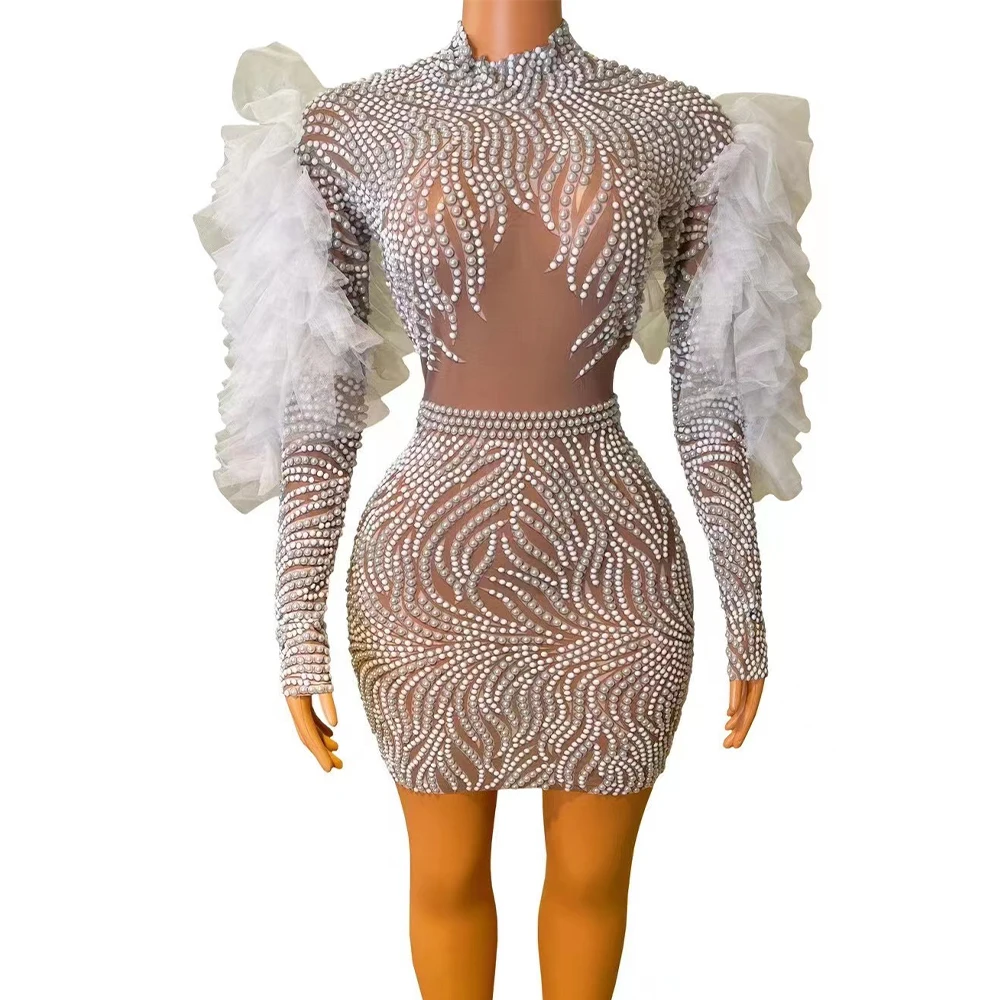 

Женское сексуальное коктейльное платье, блестящее белое жемчужное платье, африканские черные платья для выпускного вечера, платье для фотосессии на день рождения