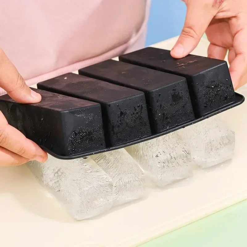 Description Picture 5 of itemSilicone Ice Cube Mold Reusable Square Ice Cube Molds with Lid Whiskey Cocktail Freezer DIY Ice Maker Barware Kitchen Gadgets