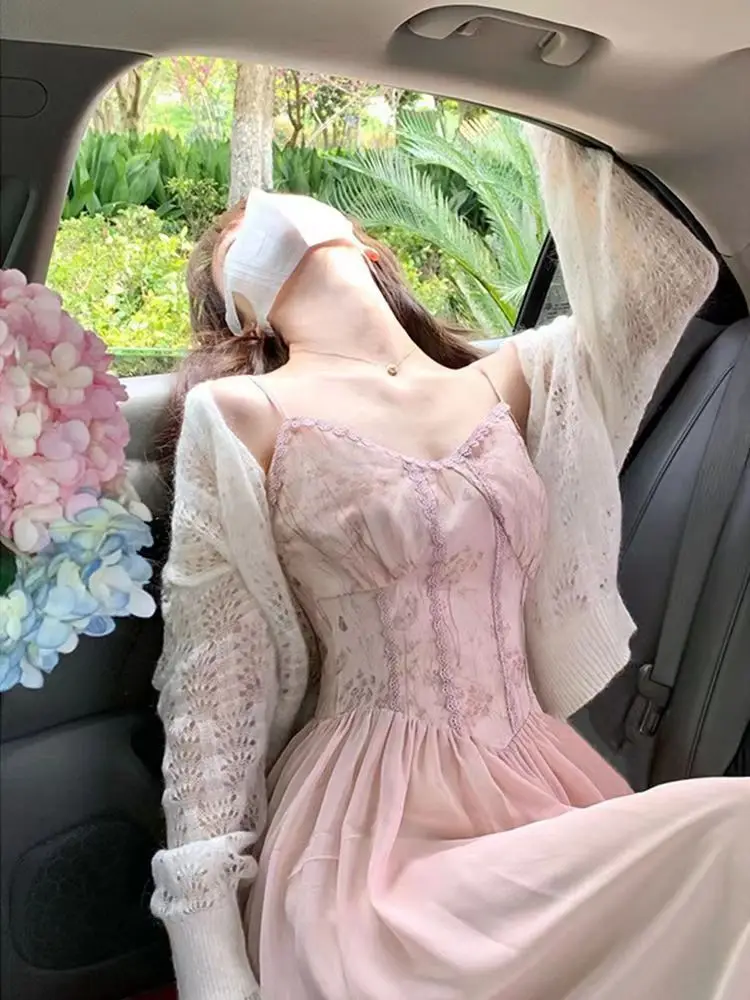 ラズベリーピンクカラー☆花柄レース大人キュートキャミドレス Sa2b69729c7704ac5947c0373793d7