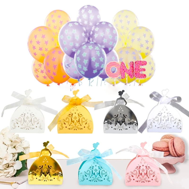 

100 шт., полые коробки для конфет с цветочным кружевом, подарочная коробка для свадебной вечеринки, подарочная коробка для для