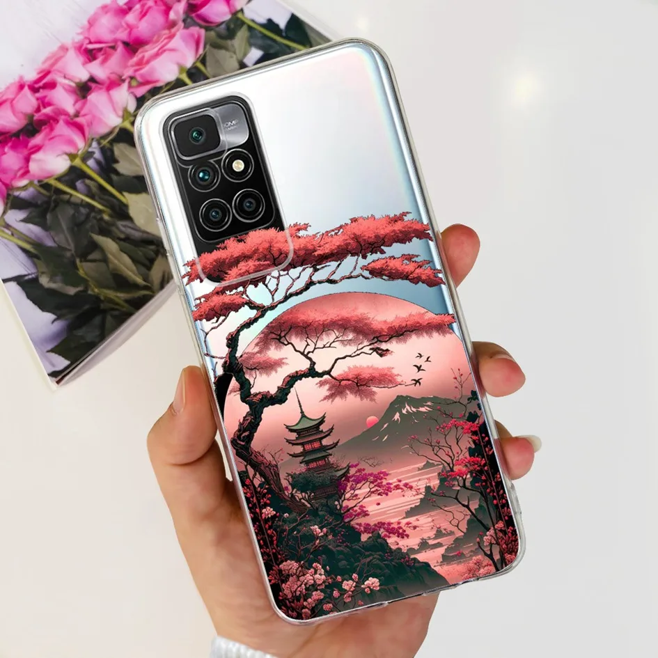 Butterfly Clear Silicone Soft TPU Protective Case for Xiaomi Redmi 10 and Prime 2022