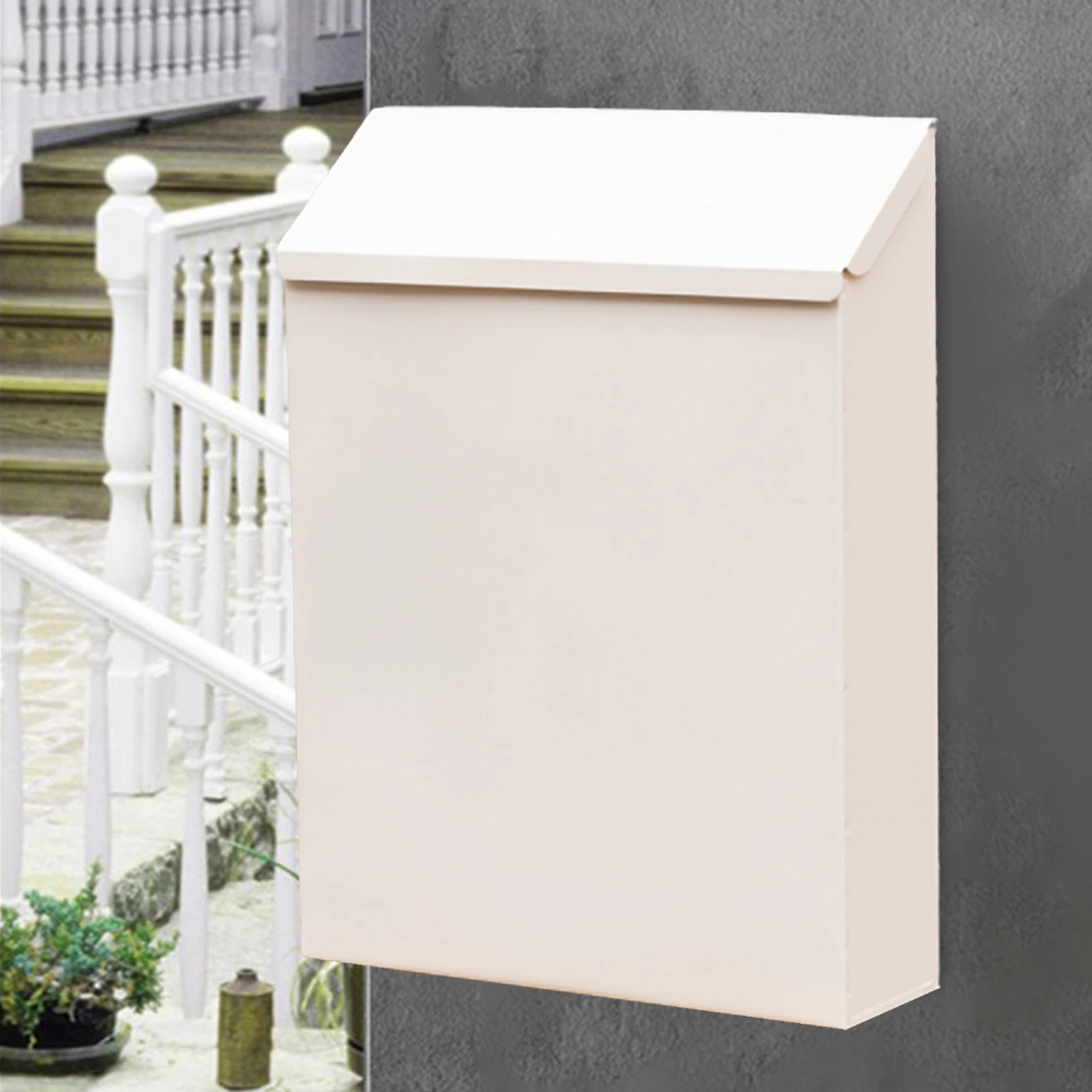 Wall Mounted Mailbox Modern Drop Box Newspaper Holder Box Decorative Letter Box Outdoor Porch Home Office Bathroom