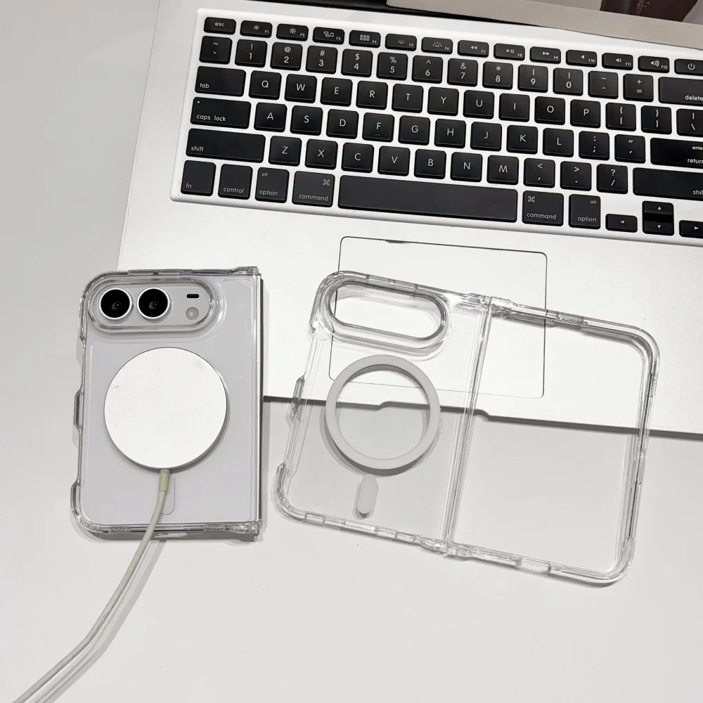 Slim Matte Acrylic Magnetic Case with HD Crystal Clear Frame