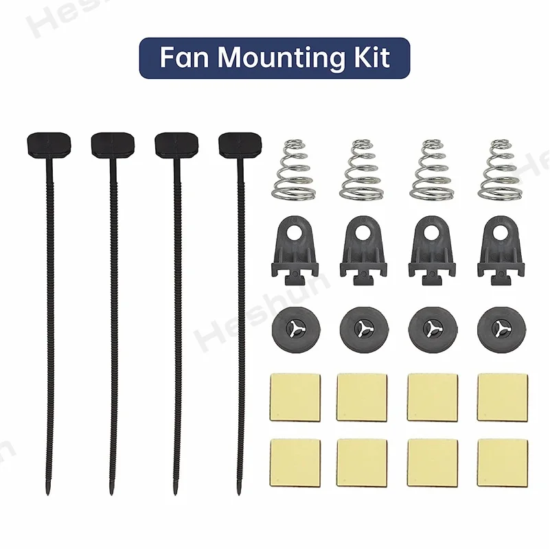 14" Inch Universal Slim Electric Fan Push Pull Radiator Cooling Fan 12V 80W Mount Kit 2400 RPM electric fan