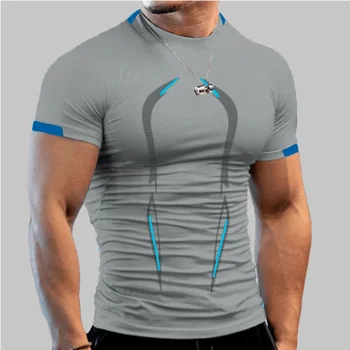 Sportswear Gym Breathable T Shirt Men Quick Drying Jogging T-Shirt 2
