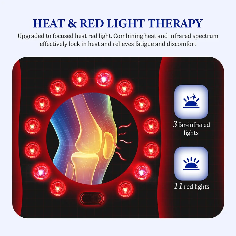 Smart Loftdrock Vibratioun Heizung Elektresch Massage Hine Rout Liicht Infrarout Knéi Schmerzlinderung Massager_voghion.com