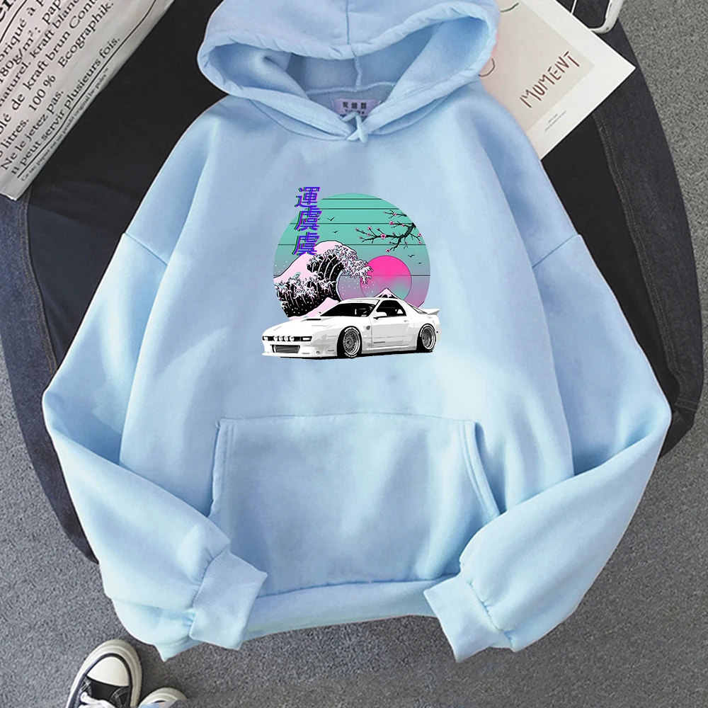 Harajuku Initial D Hoodie For Japanese Vaporwave JDM Legend Car RX7 Print  Crewneck Sweatshirt Women/Men Long Sleeve Anime Tops - AliExpress