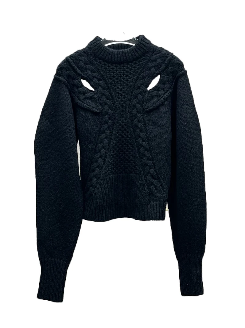

Hollow round neck wool sweater casual fashion 2024 fall new 1108