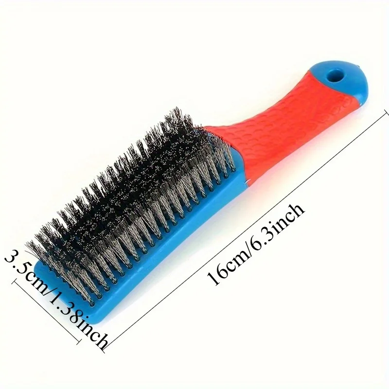 2pcs Brush Duty Stainless Bristles with Plastic Handle Grip for Rust, Wielding Slag, Dirt & Paint Scrubbing with Deep Cleaning