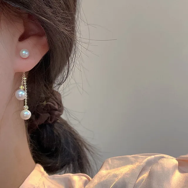Fashion French Lovely Elegant Vintage Mini Luxury Bow Heart Ear Stud Korean Style Pearl Earrings Women Drop Earrings 5