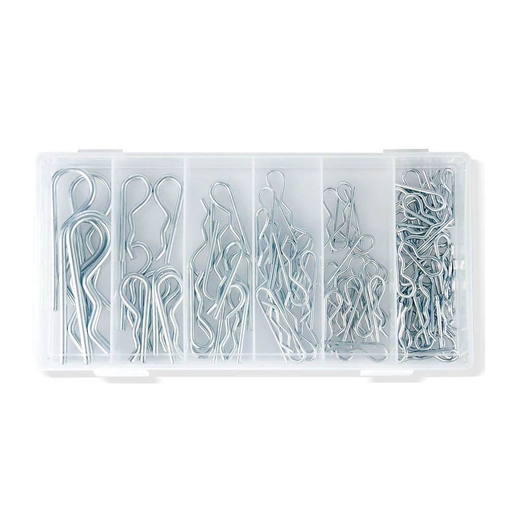 K00685pcsHitchPinAssortmentKitSteelRShapedHeavyDutyCotter