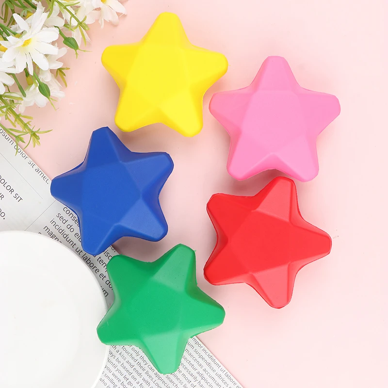 

7X3.4CM Star Stress Ball Squeeze Antistress Toy For Kids Adults Hand Relaxing Pentagram Shaped Pressure Grip Ball