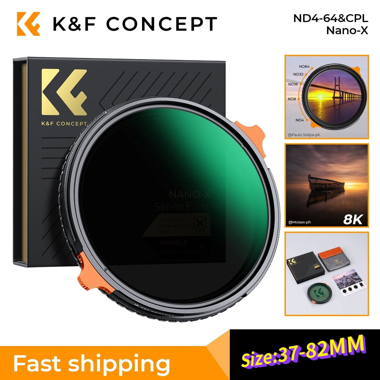 K&F Concept GO 3 Filter Set - ND4, UV, CPL Filt Produktbild-Vorschau 3
