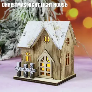 DIY Wooden House Scale Model Ornaments Miniature Log Cabin Simulation  Models Christmas Home Decor Crafts - AliExpress