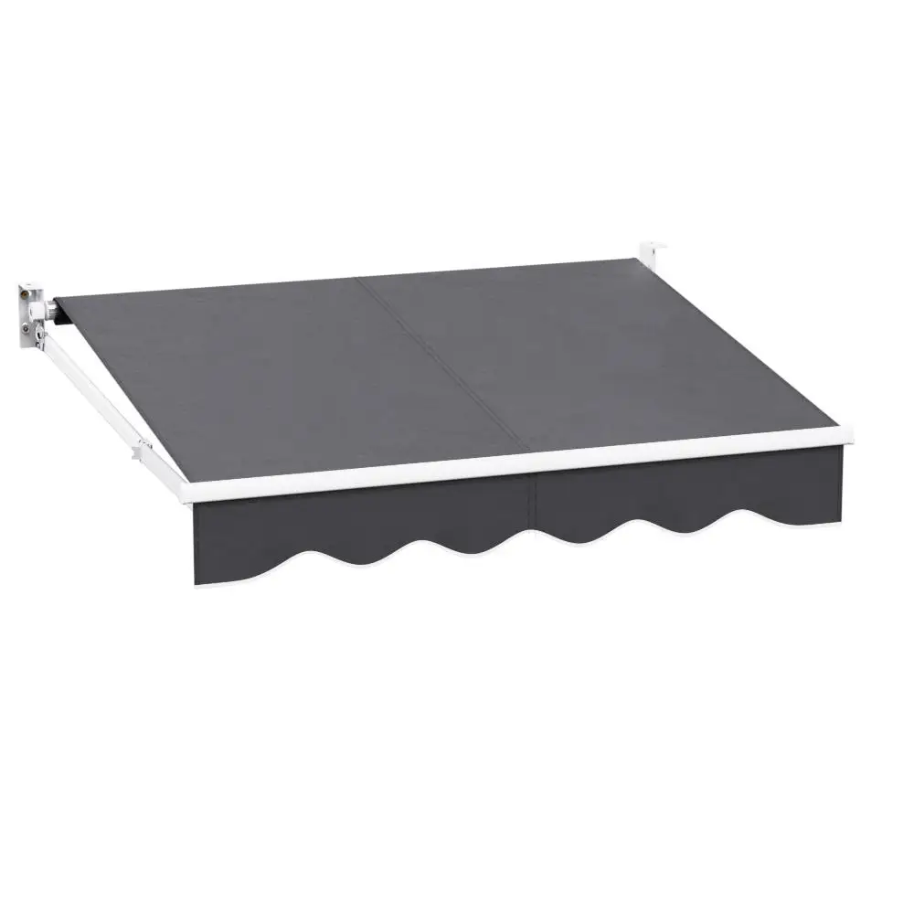 Retractable Folding Arm Awning Manual Sun Shade 2M x 1.5M Grey Outdoor Patio Canopy — view 6