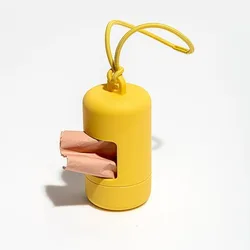 Luxury Portable Pet Waste Bag Holder - Stylish Dog Poop Bag Dispenser - No Trash Bag (Yellow)