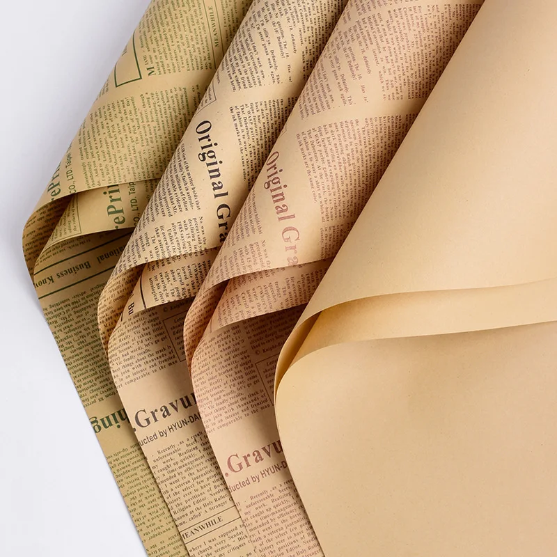 

Vintage Style English Newspaper Kraft Paper, Flower Packaging Paper Materials, Photographic Background Paper, Flower Packaging P
