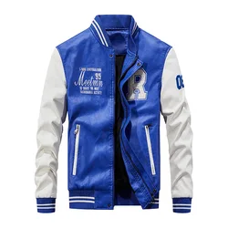 Good Quality Male Fit Stand Collar Leather Jackets And Coats Men Slim Leather Jacket Motorcycle Casual PU Leather Coats Size 4XL