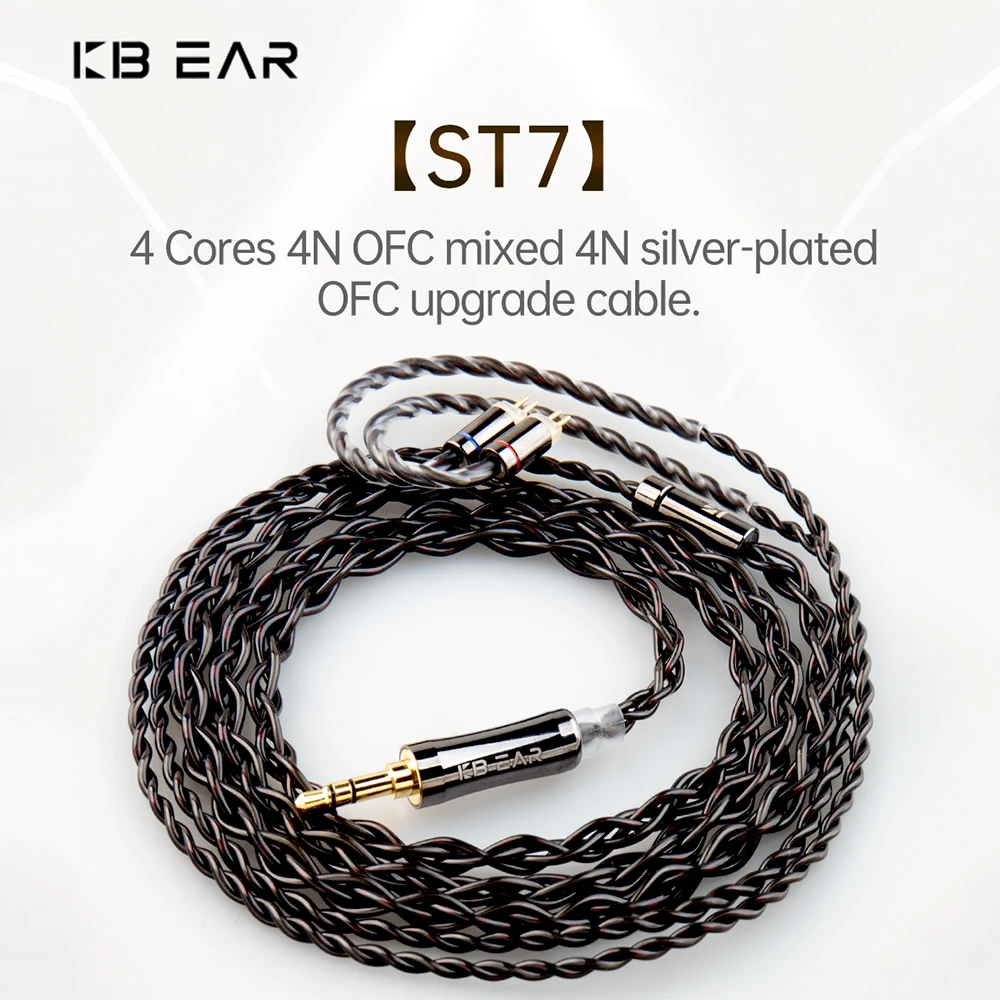 

KBEAR ST7 HIFI Earphone Upgrade MMCX IEMs Cable 4N Oxygen Free Copper MMCX/2Pin/QDC Connect 3.5mm/2.5mm/4.4mm Plug Balance Cord