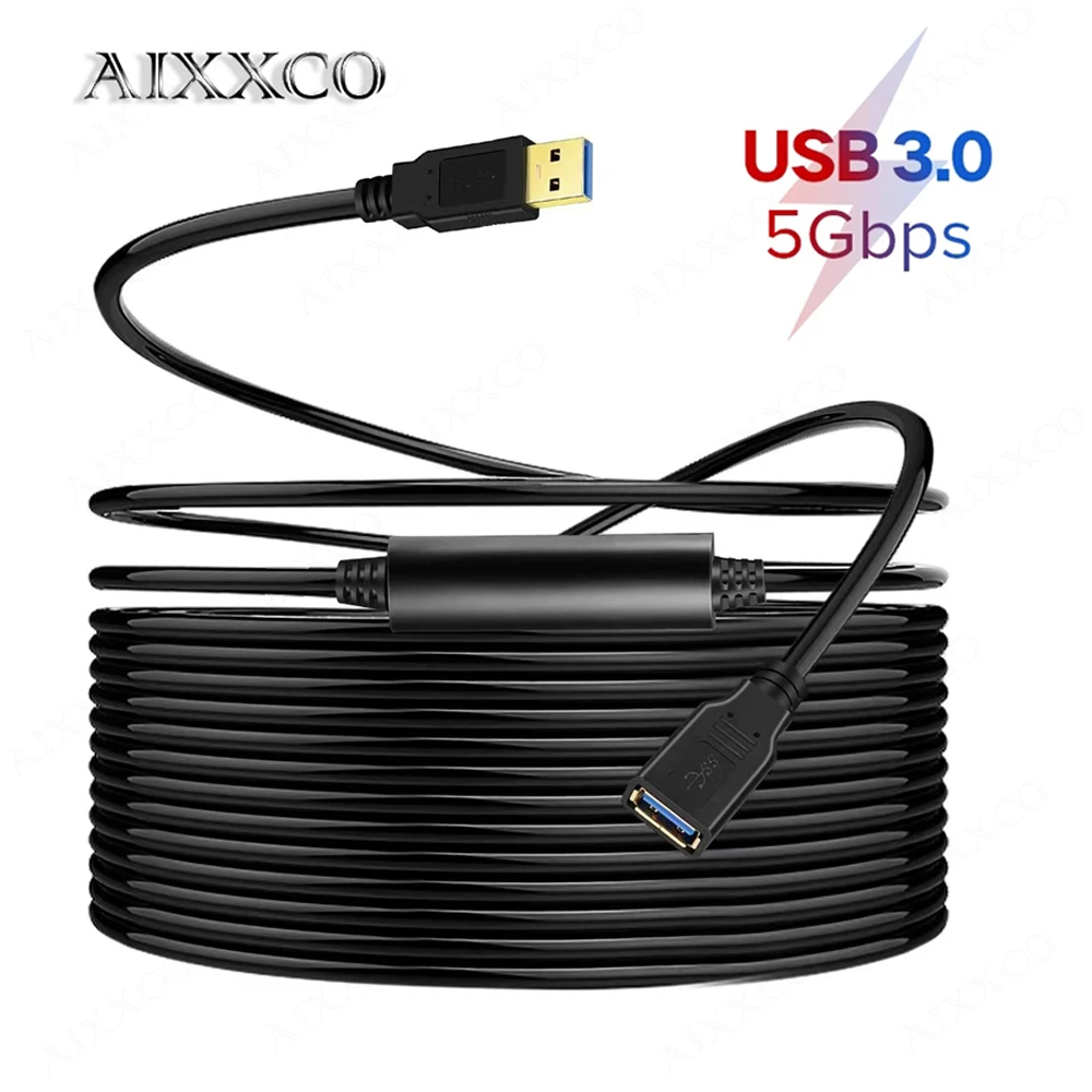 AIXXCO USB Extension Cable 3.0 Fast Data Transfer with Extension