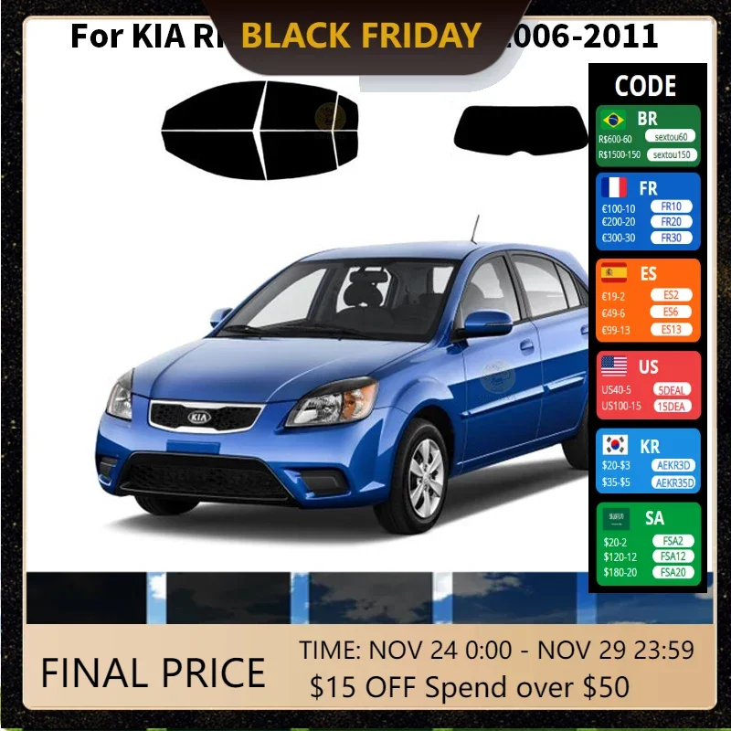 

Precut nanoceramics car UV Window Tint Kit Automotive Window Film For KIA RIO5 4 DR HATCH 2006-2011