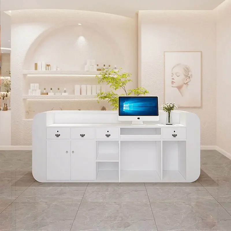 Pulpit Desks Reception Offices Restaurant Counter Reception Stainless Salon Ufficio Tavolo Lusso Commercial Furniture