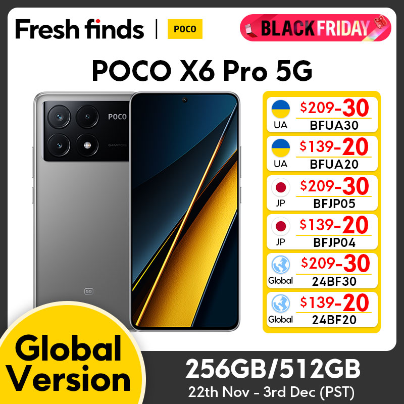 ãWorld PremiereãGlobal Version POCO X6 Pro 5G 256GB/512GB Dimensity 8300-Ultra 67W Charging 64MP Triple Camera 120Hz 5000mAh NFC