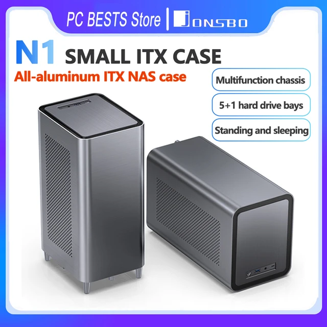 JONSBO N1 MiniITX NASシャーシ ITXコンピューターケース 5+1ディスクベイ NAS ミニアルミニウム スチール